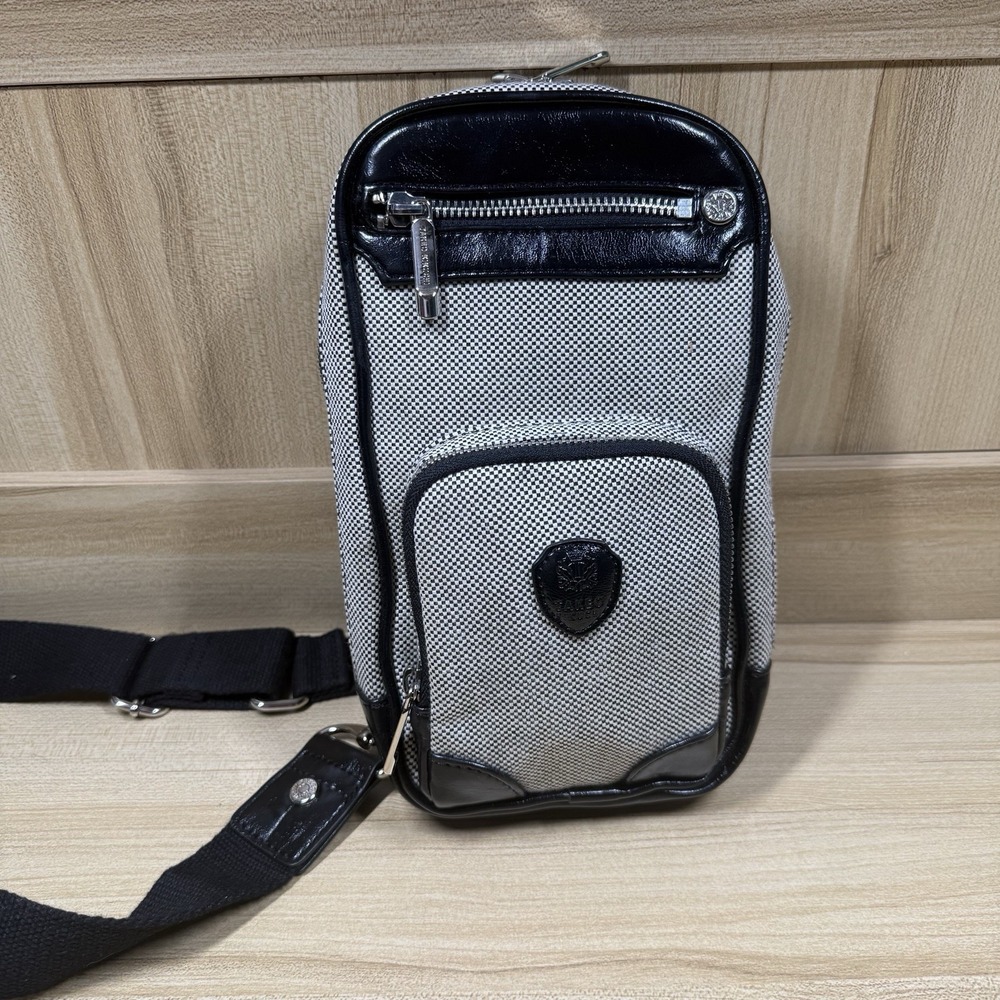 TAKEO KIKUCHI Body Bag Herringbone Patterned Sling One Shoulder‎ Bag READ